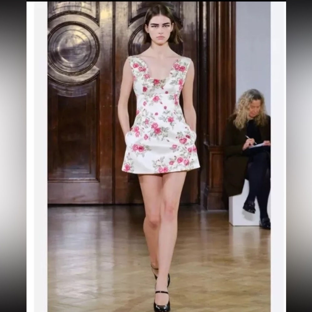 Emilia Wickstead US 12 UK 16 Zephyr Mini Dress Italian Duchesse Rose Satin